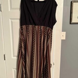 SHEIN Black and Brown Maxi Dress
